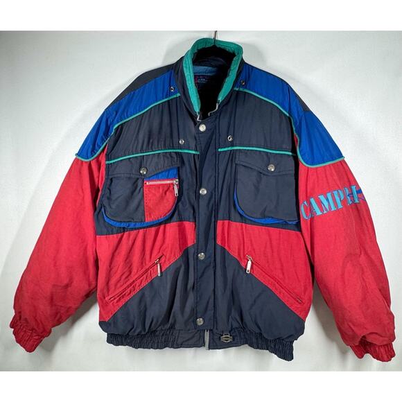 VTG 90s Campri Jacket Mens XL Puffer Action Ski Wear Snow Snowboard Bomber Coat - Picture 1 of 11